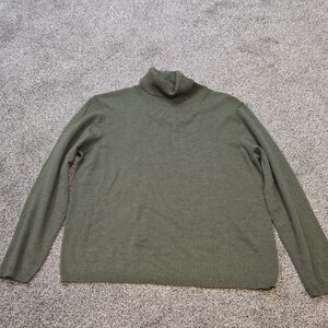 Pendelton Women 100%Merino Wool Green Turtleneck Sweater Sz L Petite